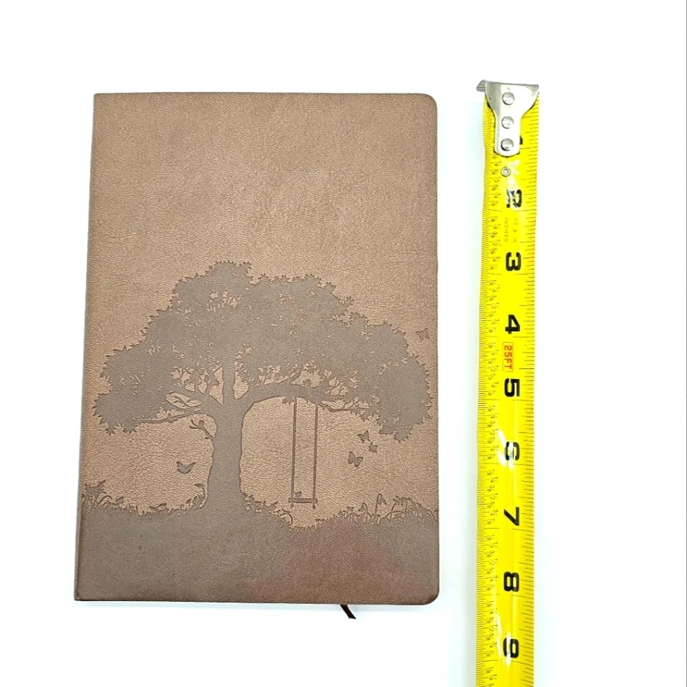 Inspirational Journal Set Tree of Life Faux Leather Pen Christian Bookmark Brown